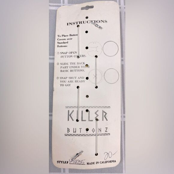 Vintage Golf Button Covers NIP Colorful Designs Killer Buttonz Snap On Set of 5 - Picture 2 of 3